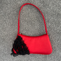 Claire Langford Red and Black Lace Handbag