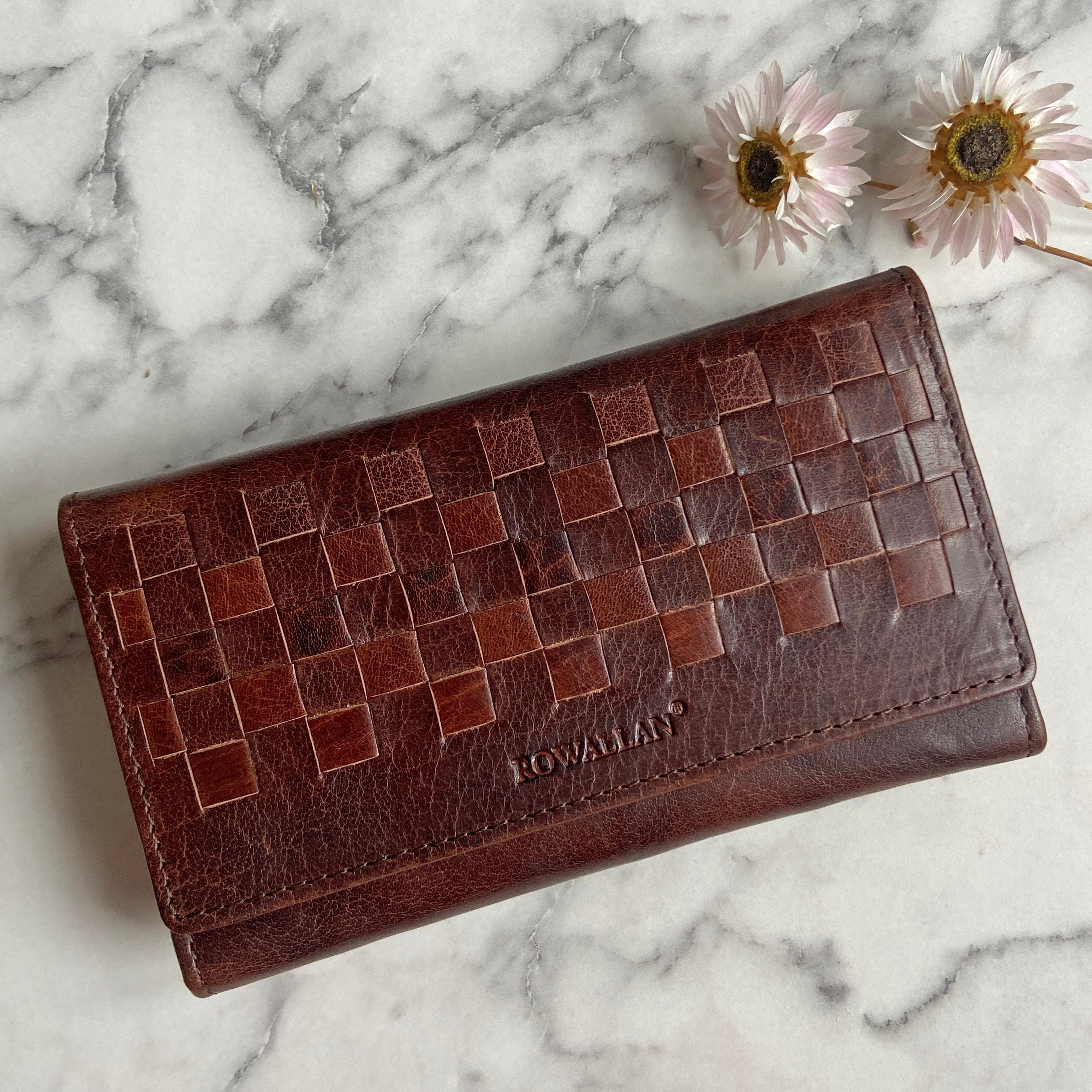 Rowallan Brown Leather Purse - RFID Secure