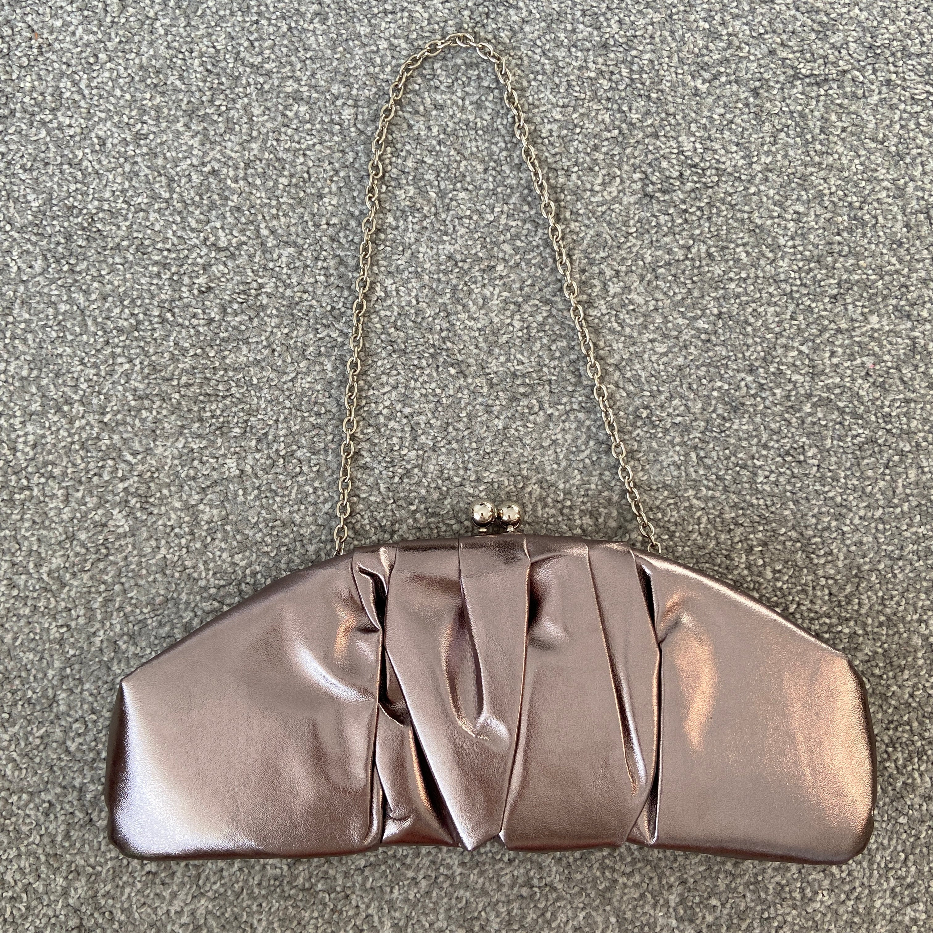 Silver/bronze Handbag, Shoulder Bag, Clutch Bag