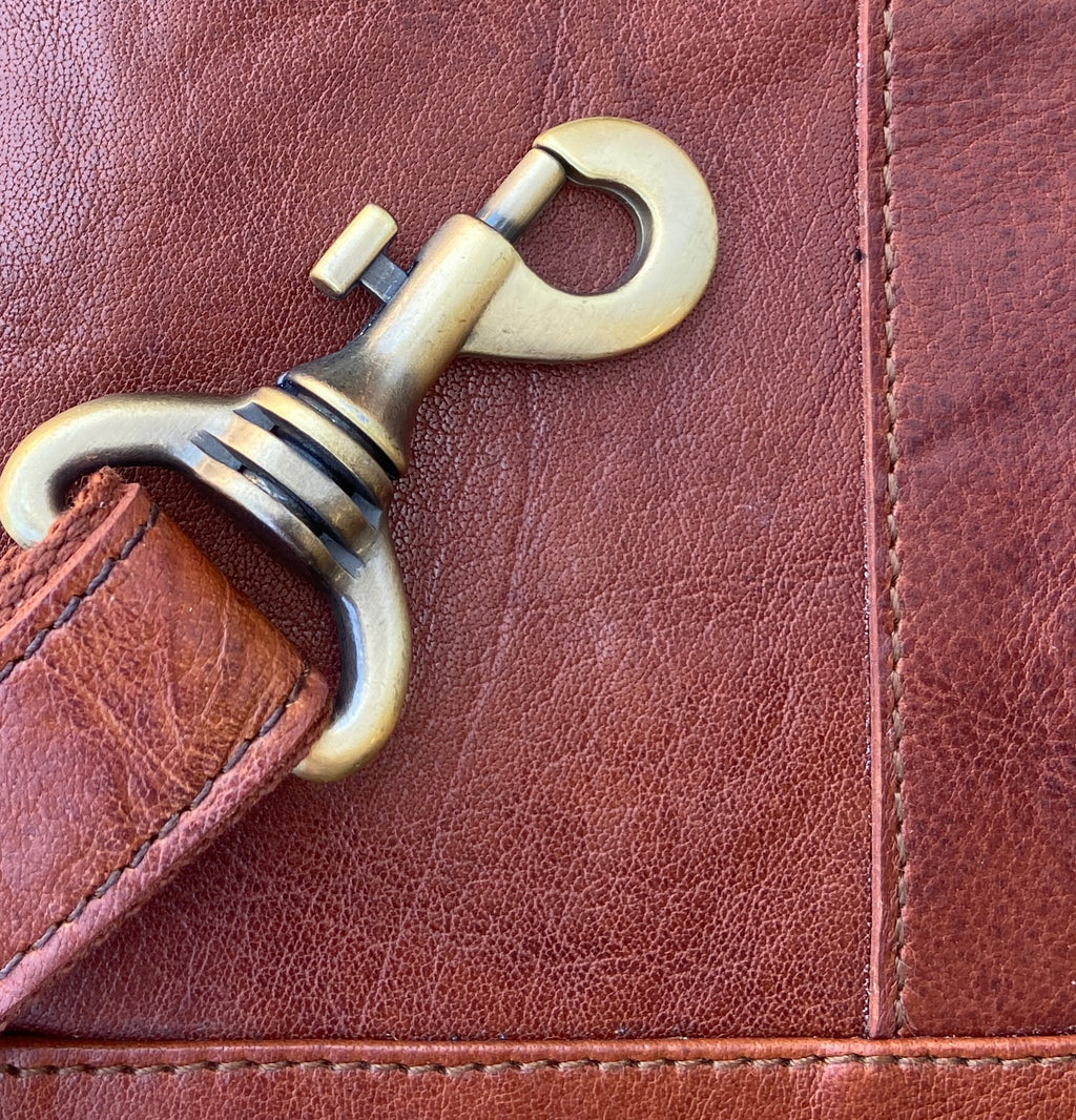 Luxury Tan Buffalo Leather Travel Bag, Holdall, Gym Bag