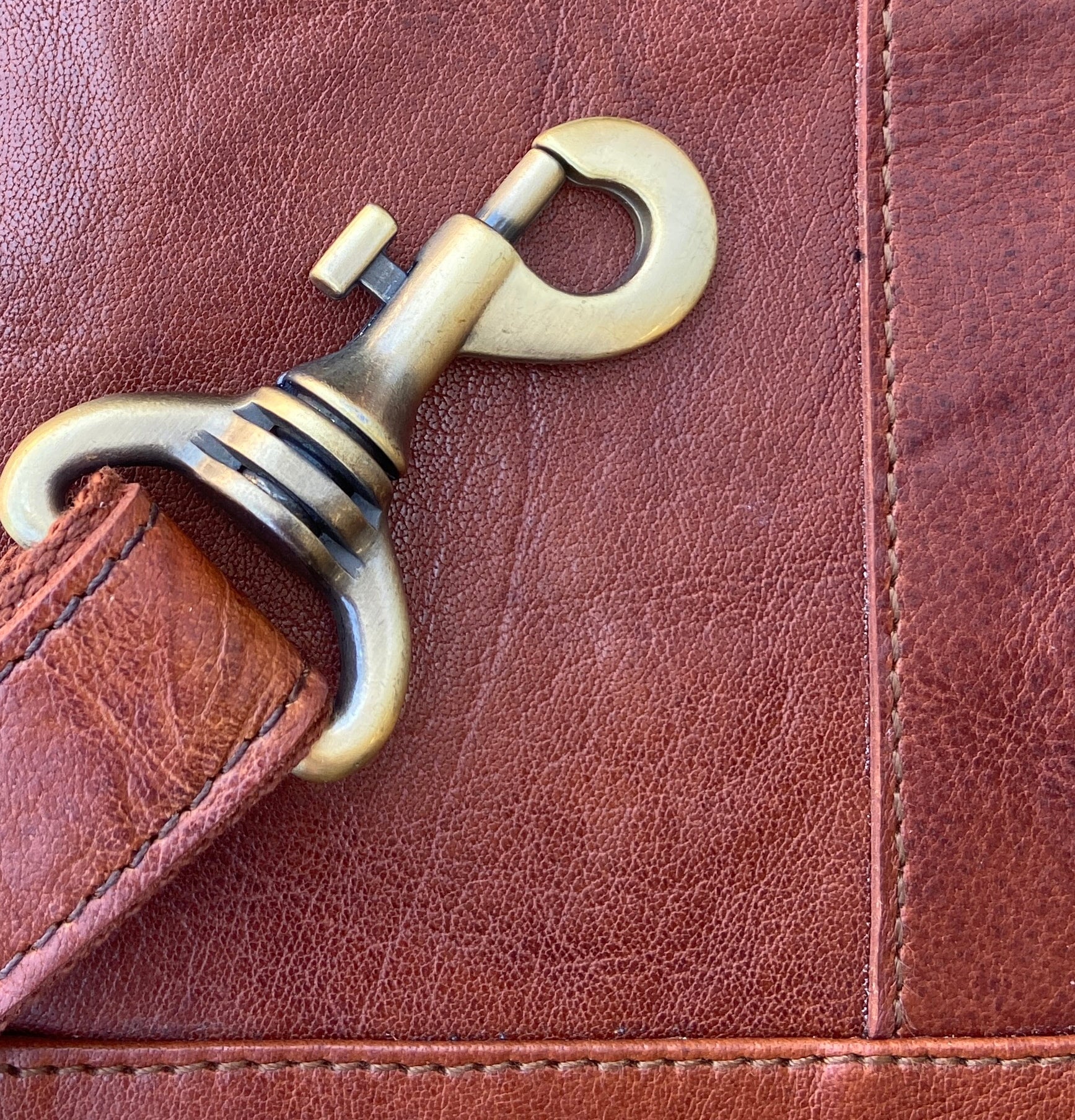 Luxury Tan Buffalo Leather Travel Bag, Holdall, Gym Bag