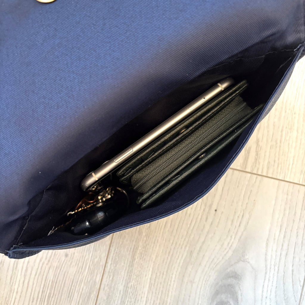 Rowallan Slim Navy Leather Phone Bag, Cross Body Bag, Travel Bag
