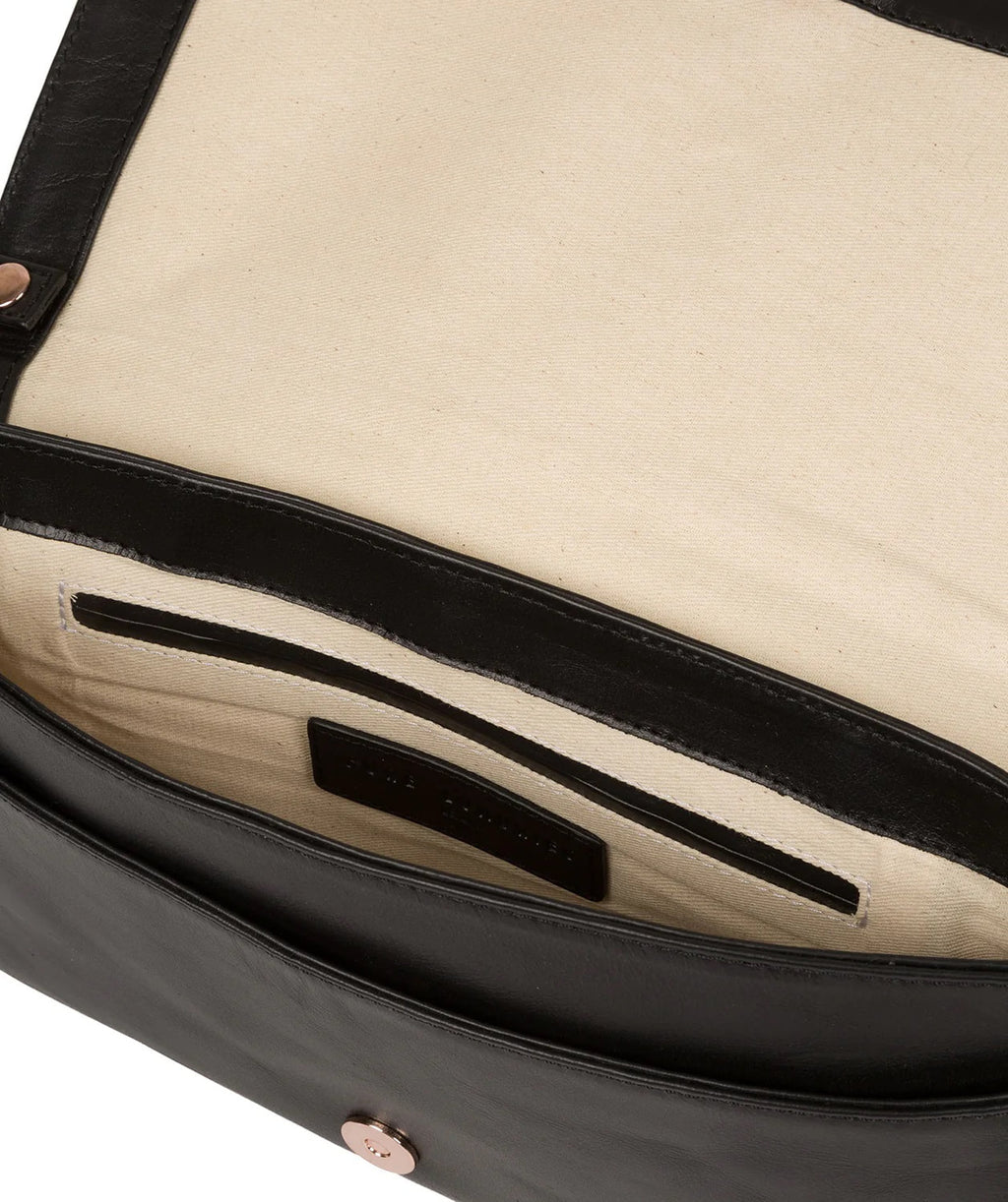 Large Black Leather Clutch Bag