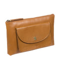 Large Tan Leather Clutch Bag