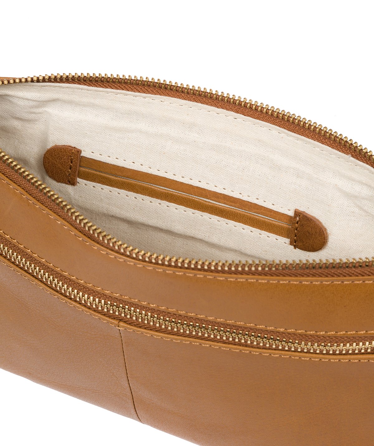 Large Tan Leather Clutch Bag