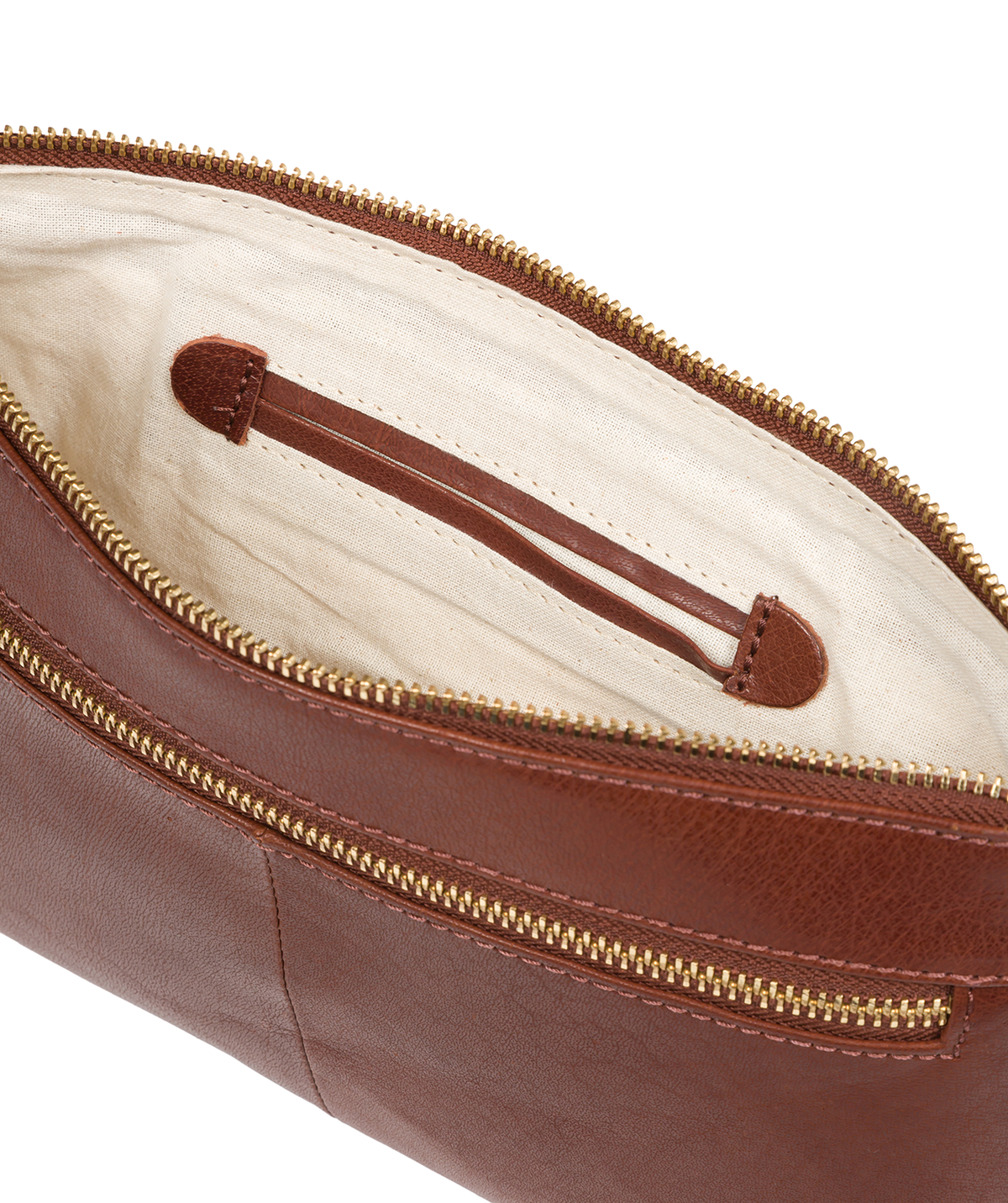 Large Brown Leather Clutch Bag