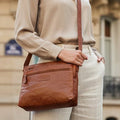 Large Rowallan Tan Leather Shoulder Bag, Cross Body Bag, Travel Bag