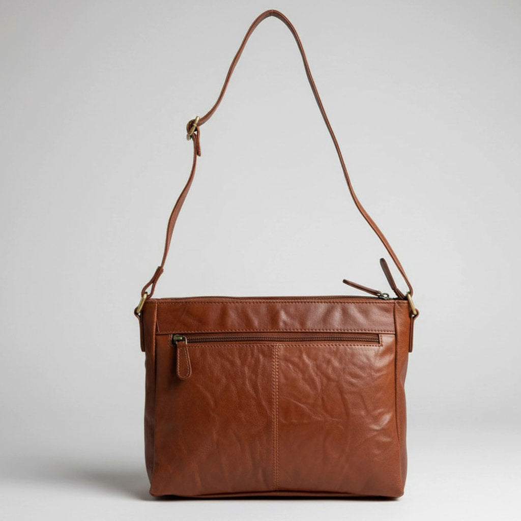 Large Rowallan Tan Leather Shoulder Bag, Cross Body Bag, Travel Bag