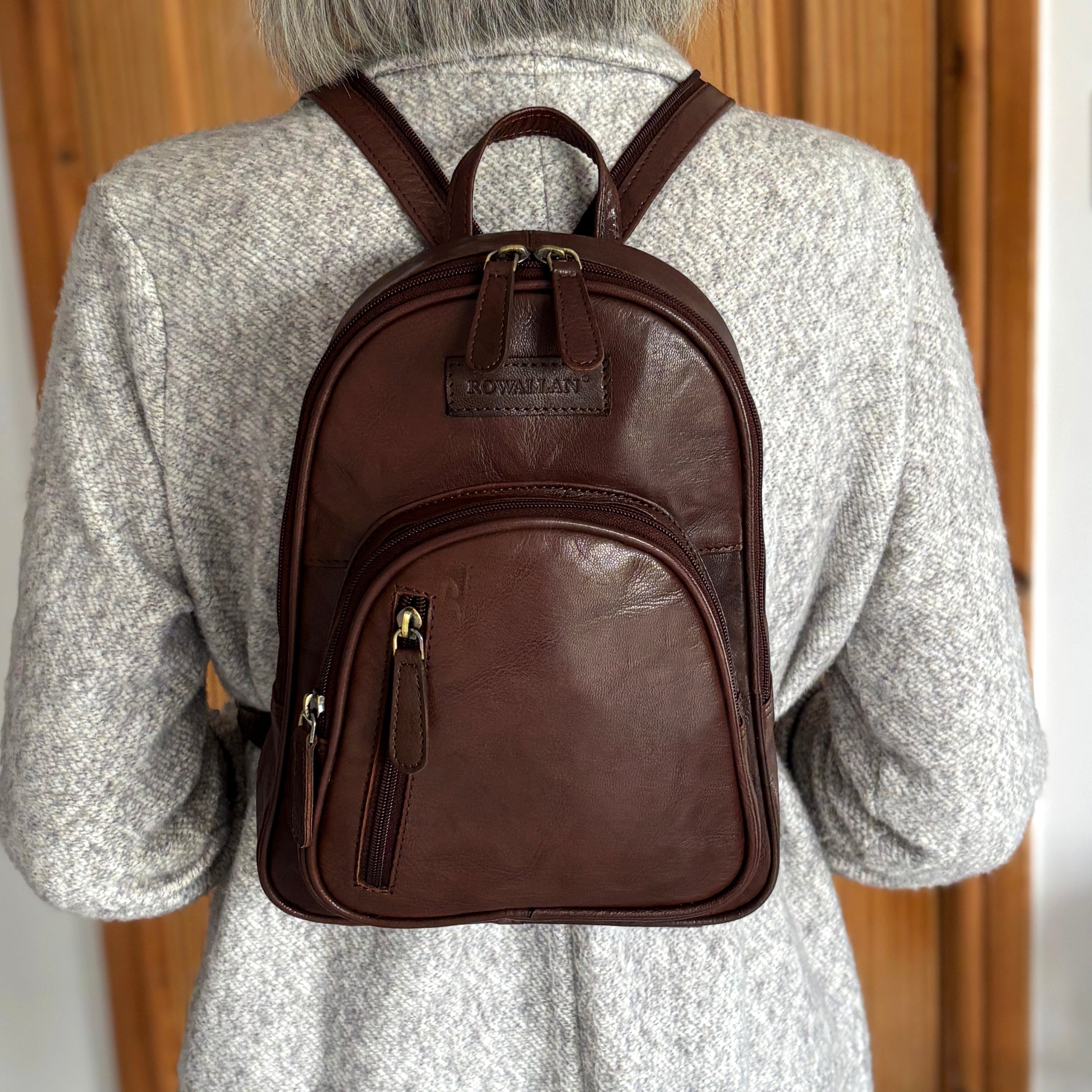 Rowallan Women's Brown Leather Backpack