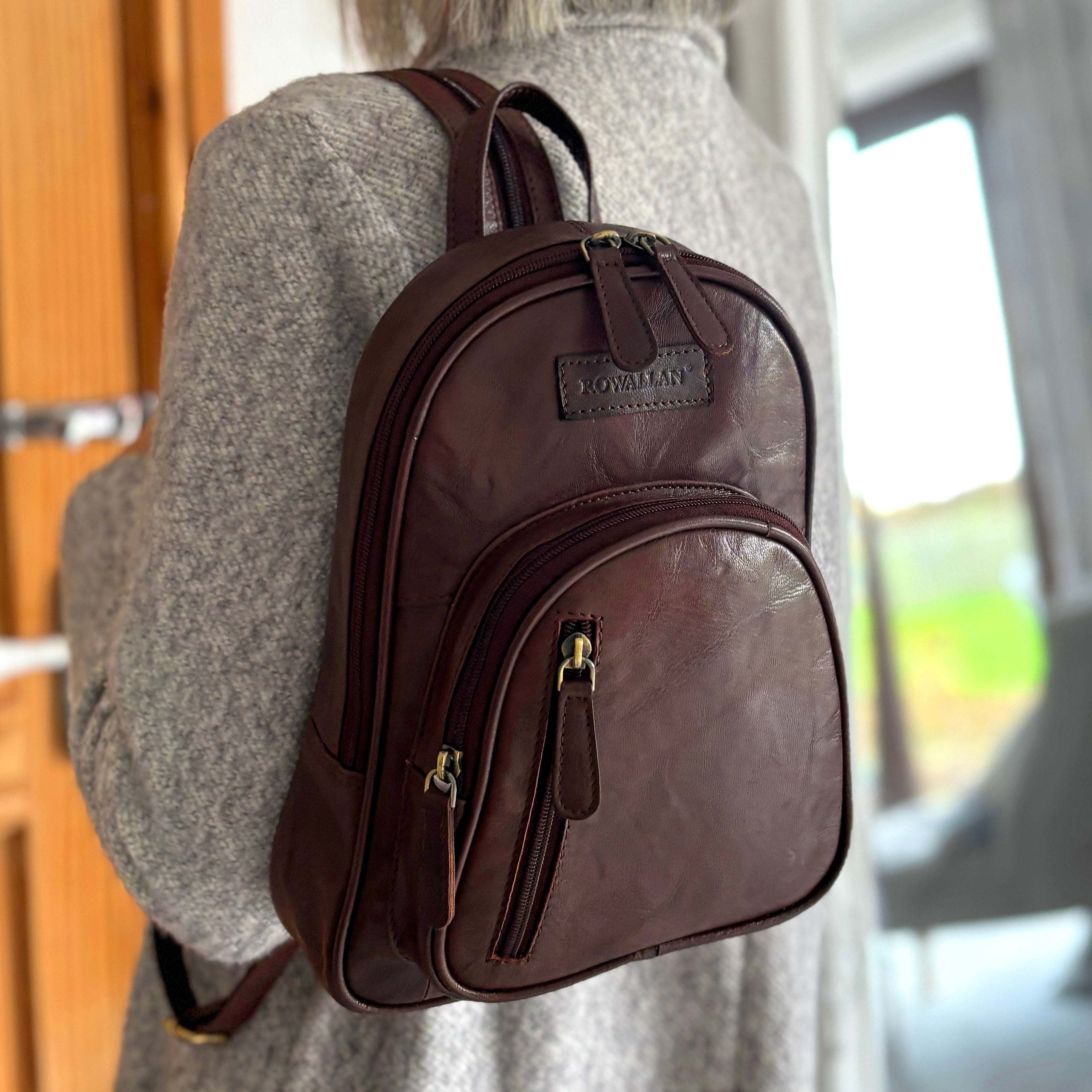 Rowallan Women's Brown Leather Backpack
