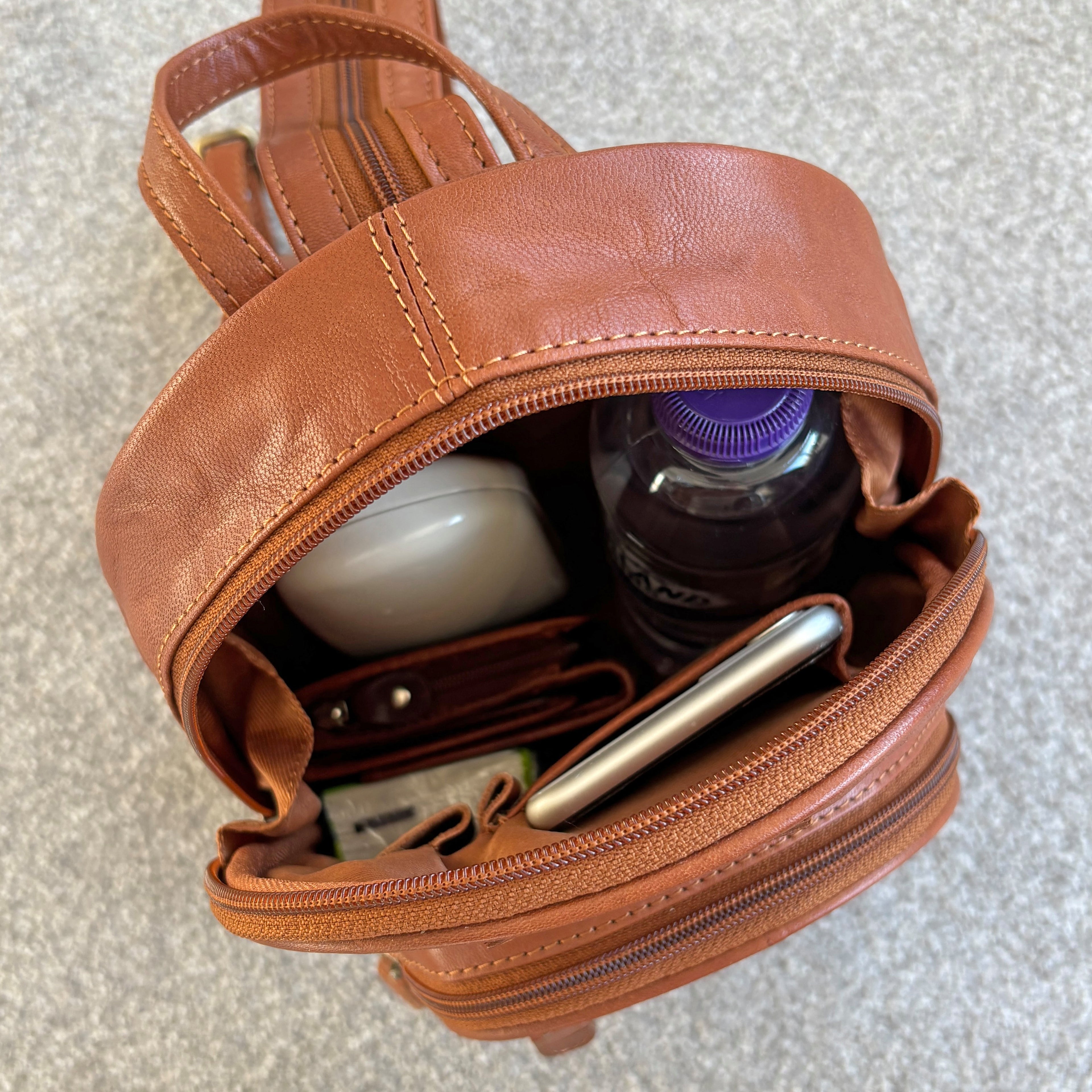 Rowallan Women's Brown Leather Backpack