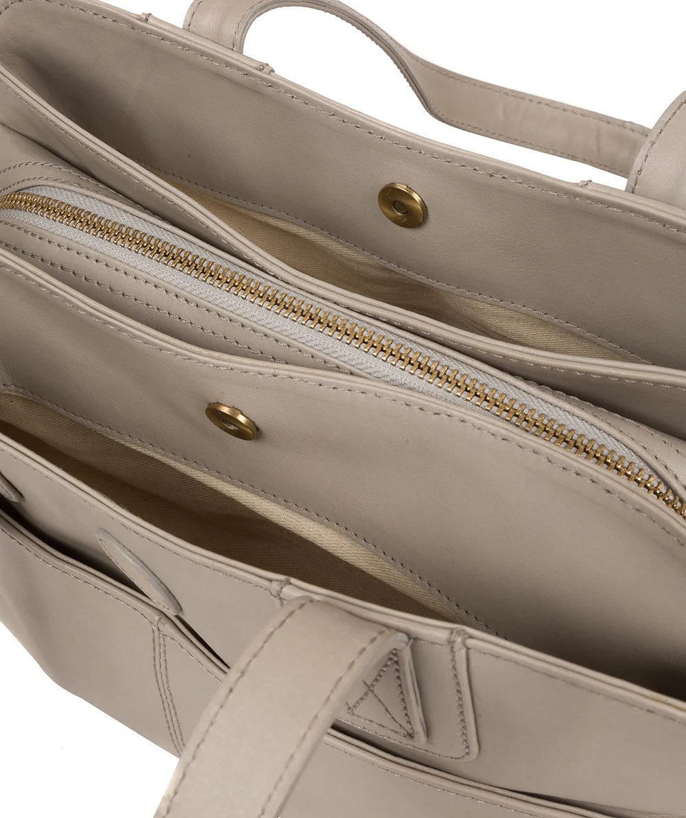 Grey Leather Handbag, Shoulder Bag, Tote Bag
