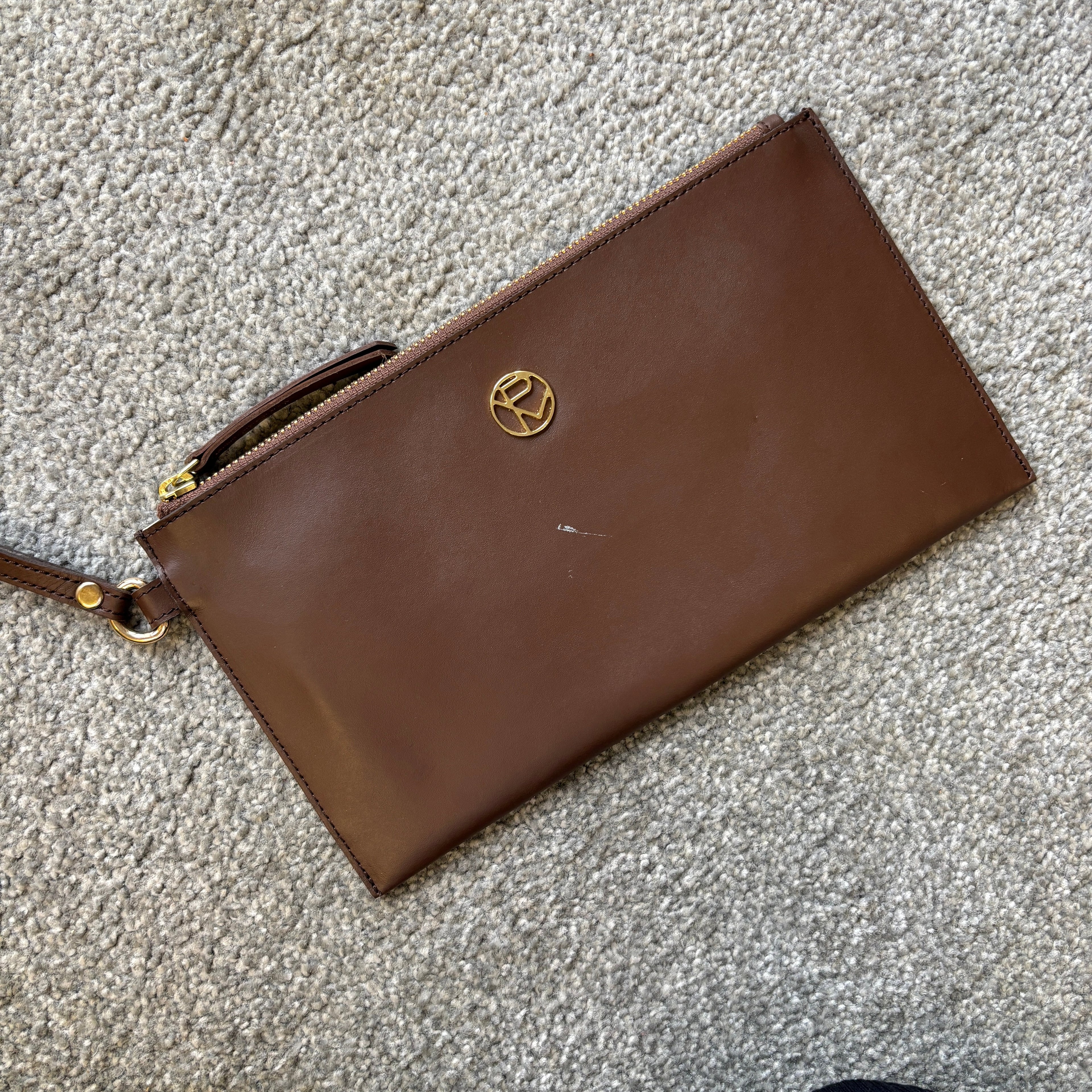 Brown Leather Clutch Bag