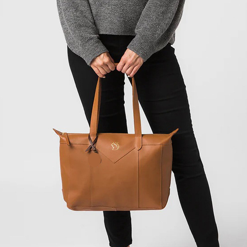Tan Leather Eco Shoulder Bag, Tote Bag