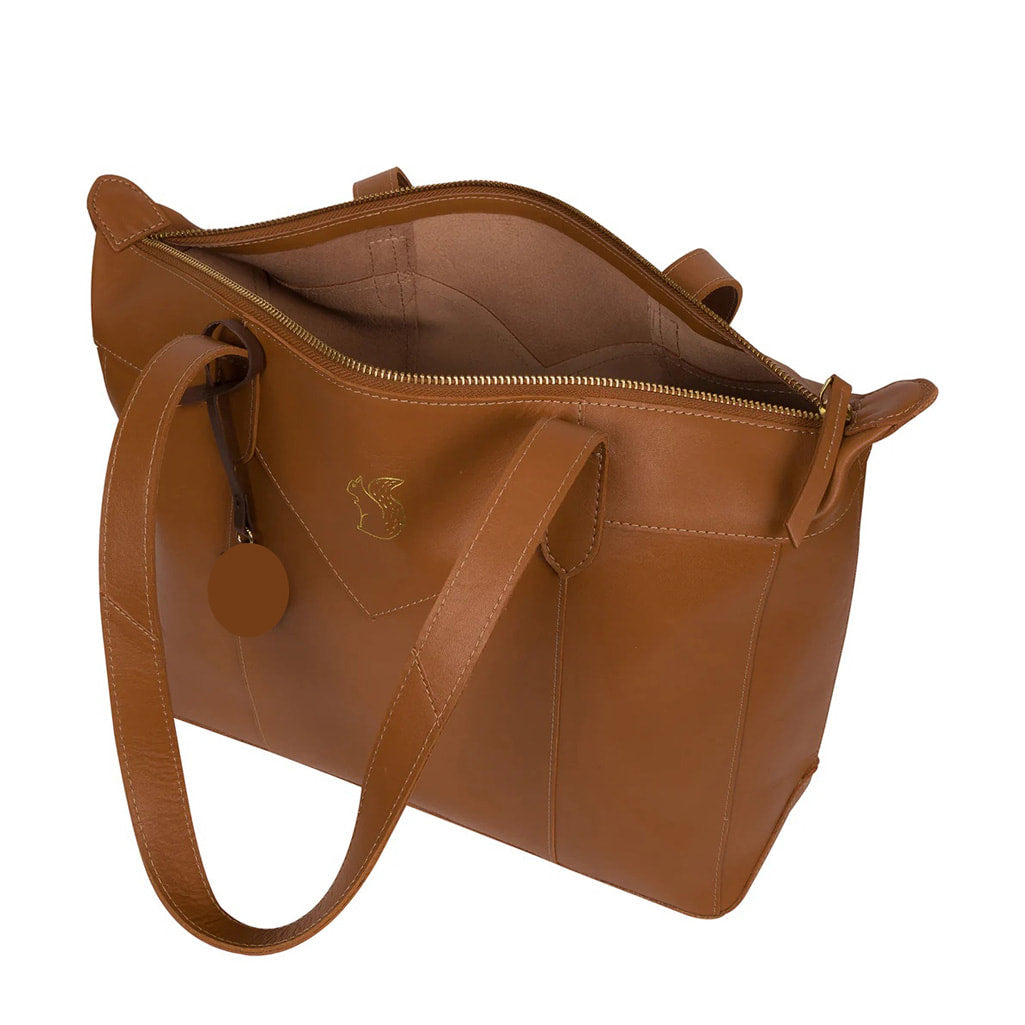 Tan Leather Eco Shoulder Bag, Tote Bag
