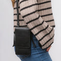 Small Black Leather Shoulder Bag, Cross Body Bag, Travel Bag