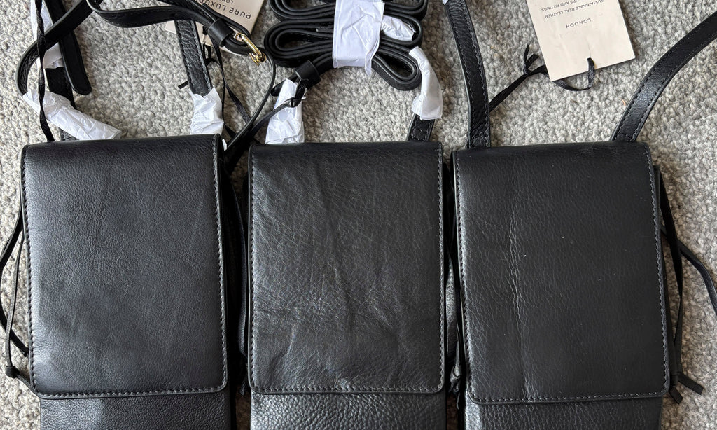 Small Black Leather Shoulder Bag, Cross Body Bag, Travel Bag
