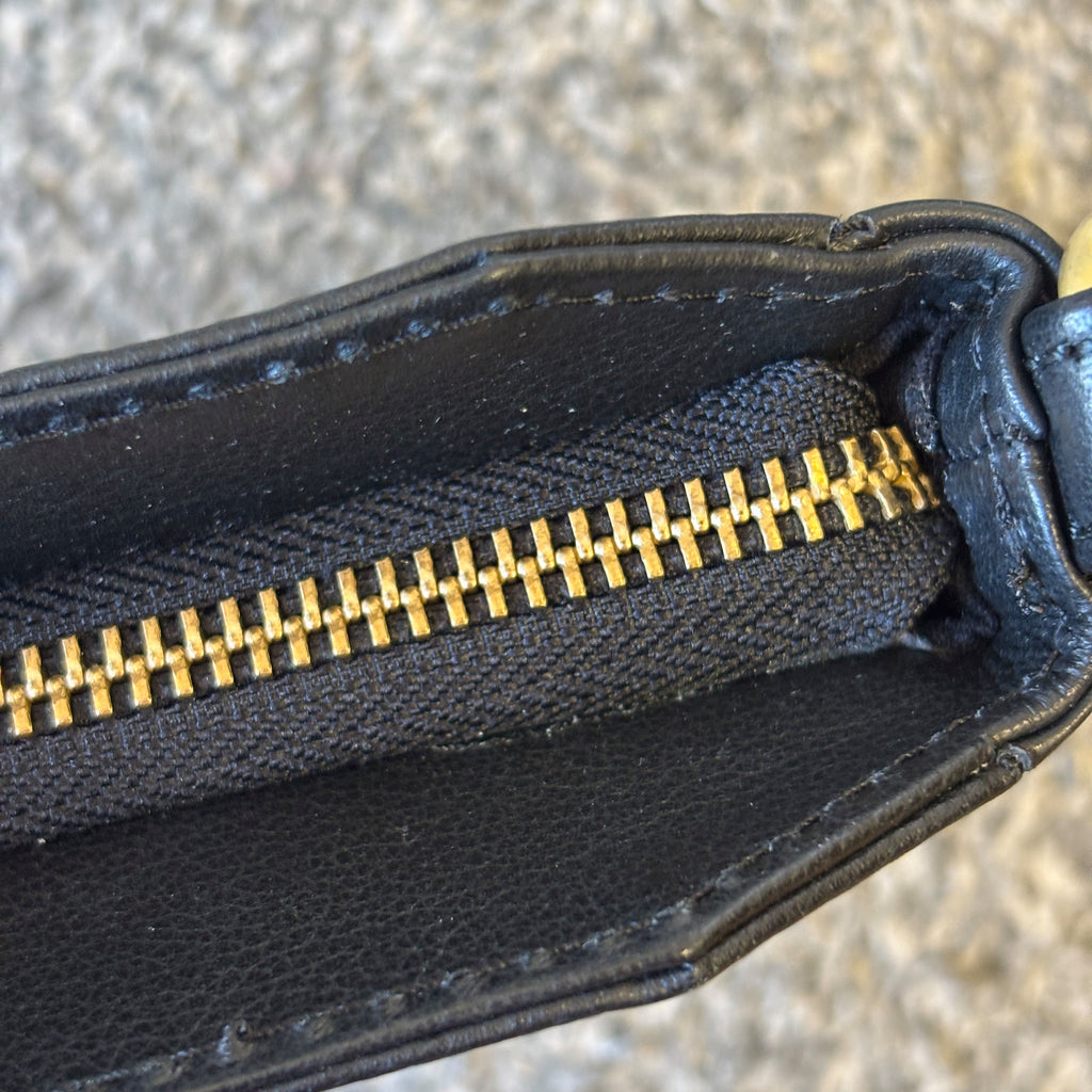 Small Black Leather Shoulder Bag, Clutch Bag