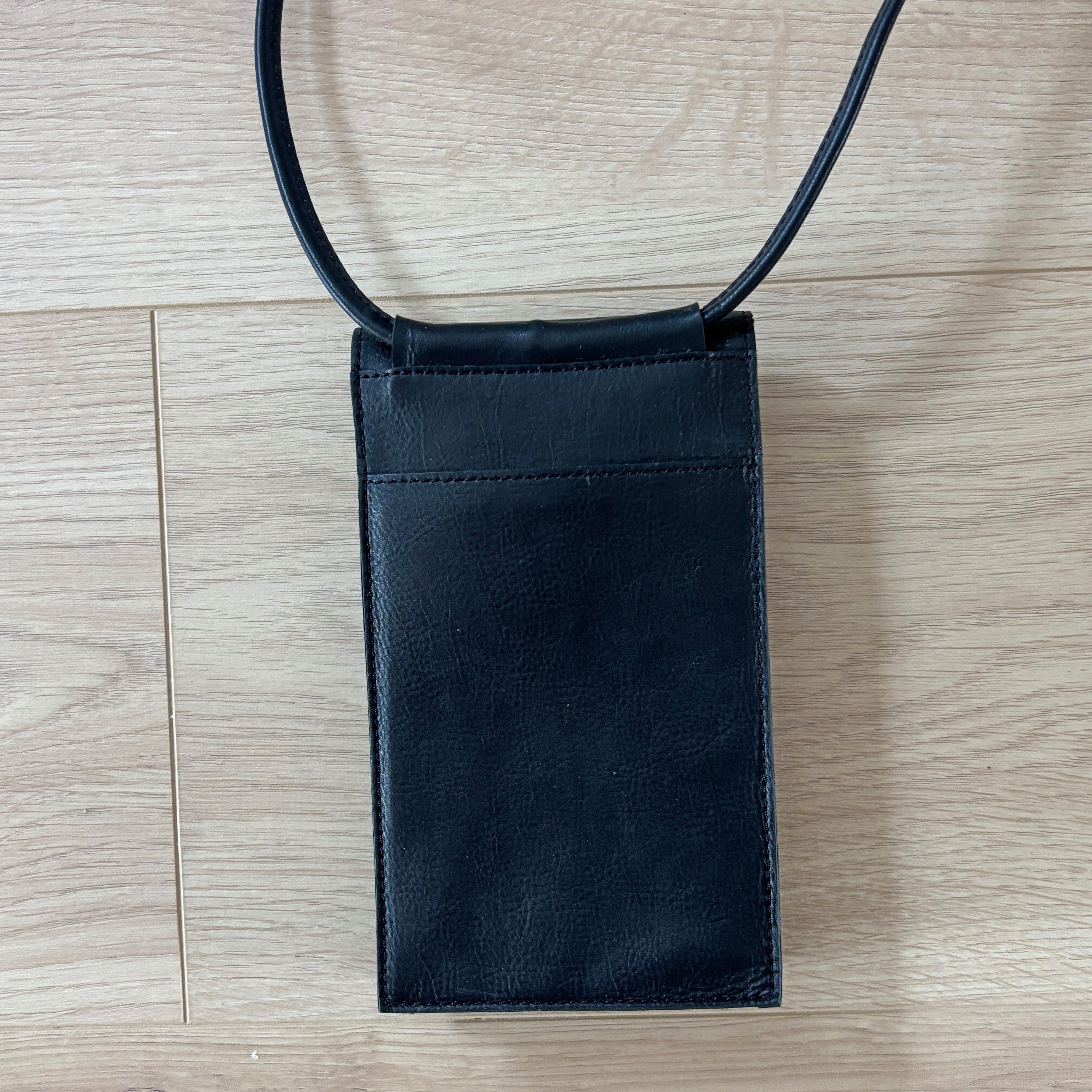 Small Black Leather Travel Bag, Purse, Medicine Bag
