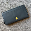 Women's Dark Grey Slate Leather Purse