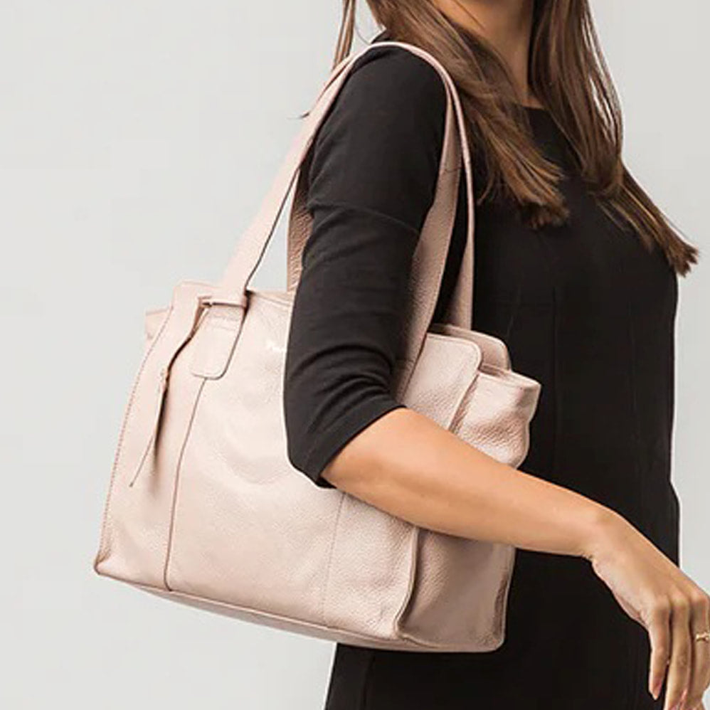 Large Pink Leather Shoulder Bag