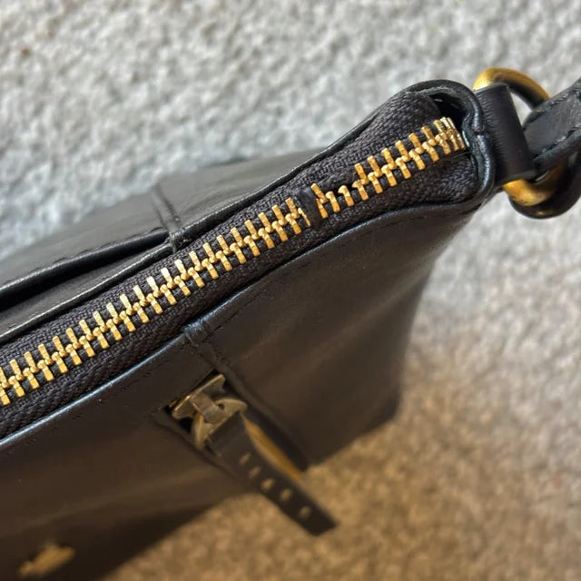 Black Leather Crossbody Bag