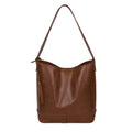 Large Chestnut Brown Leather Eco Shoulder Bag, Tote Bag