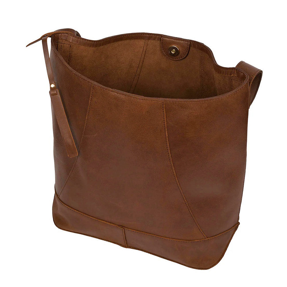 Large Chestnut Brown Leather Eco Shoulder Bag, Tote Bag