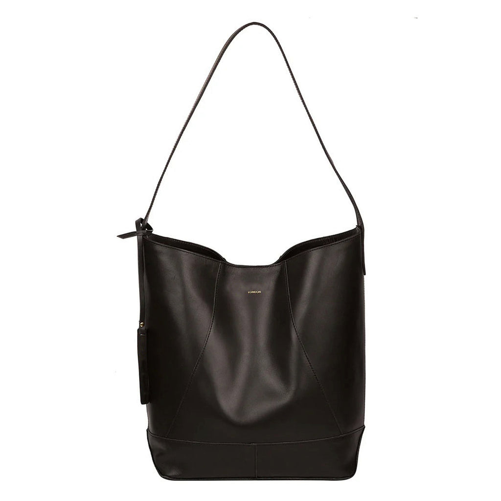Large Black Leather Eco Shoulder Bag, Tote Bag
