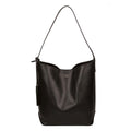 Large Black Leather Eco Shoulder Bag, Tote Bag