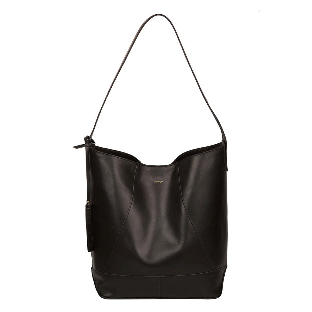 Large Black Leather Eco Shoulder Bag, Tote Bag