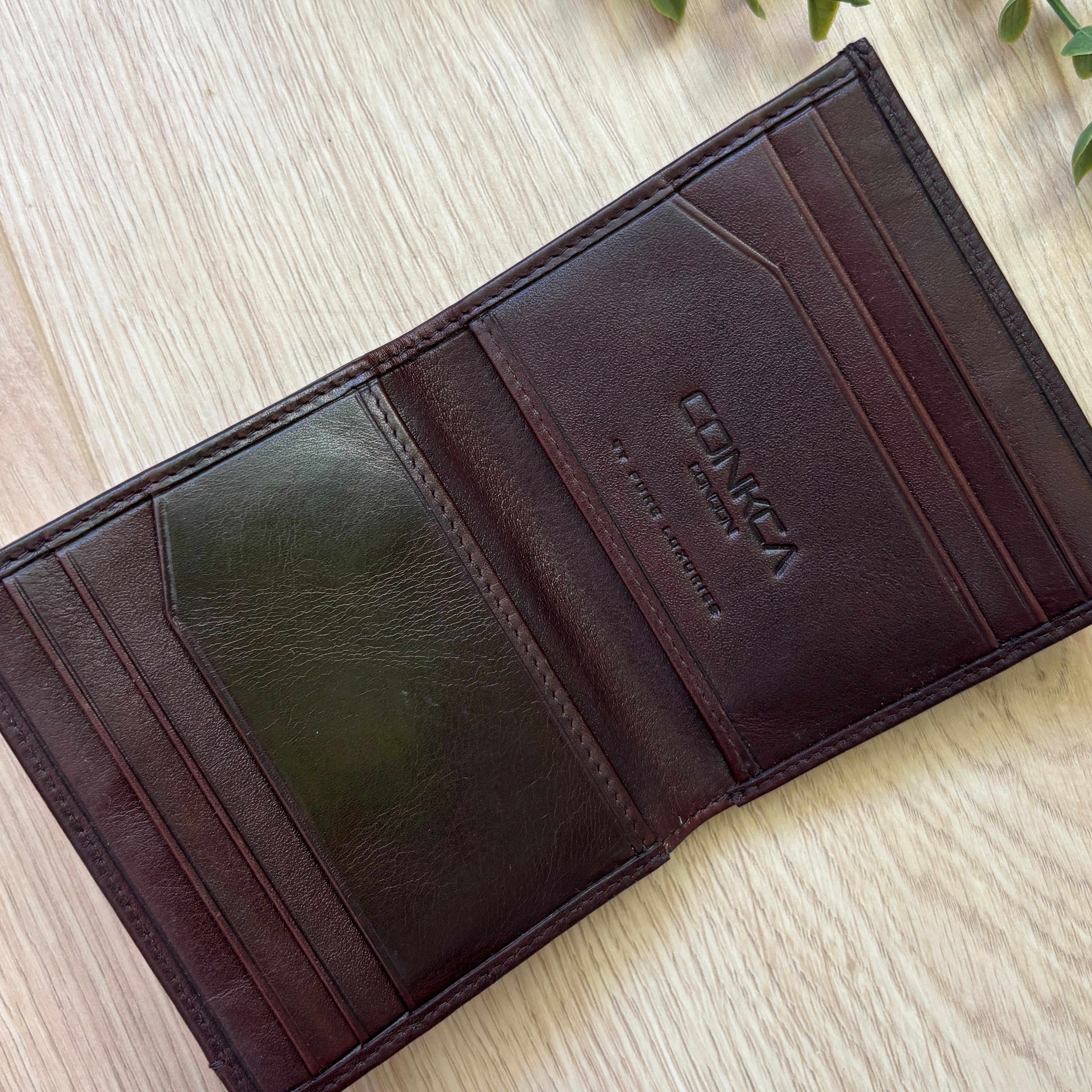 Vintage Brown Leather Card Wallet