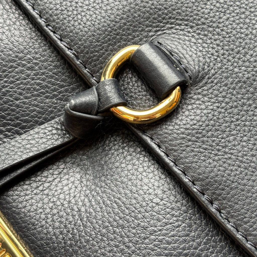 Navy Leather Cross Body Shoulder Bag