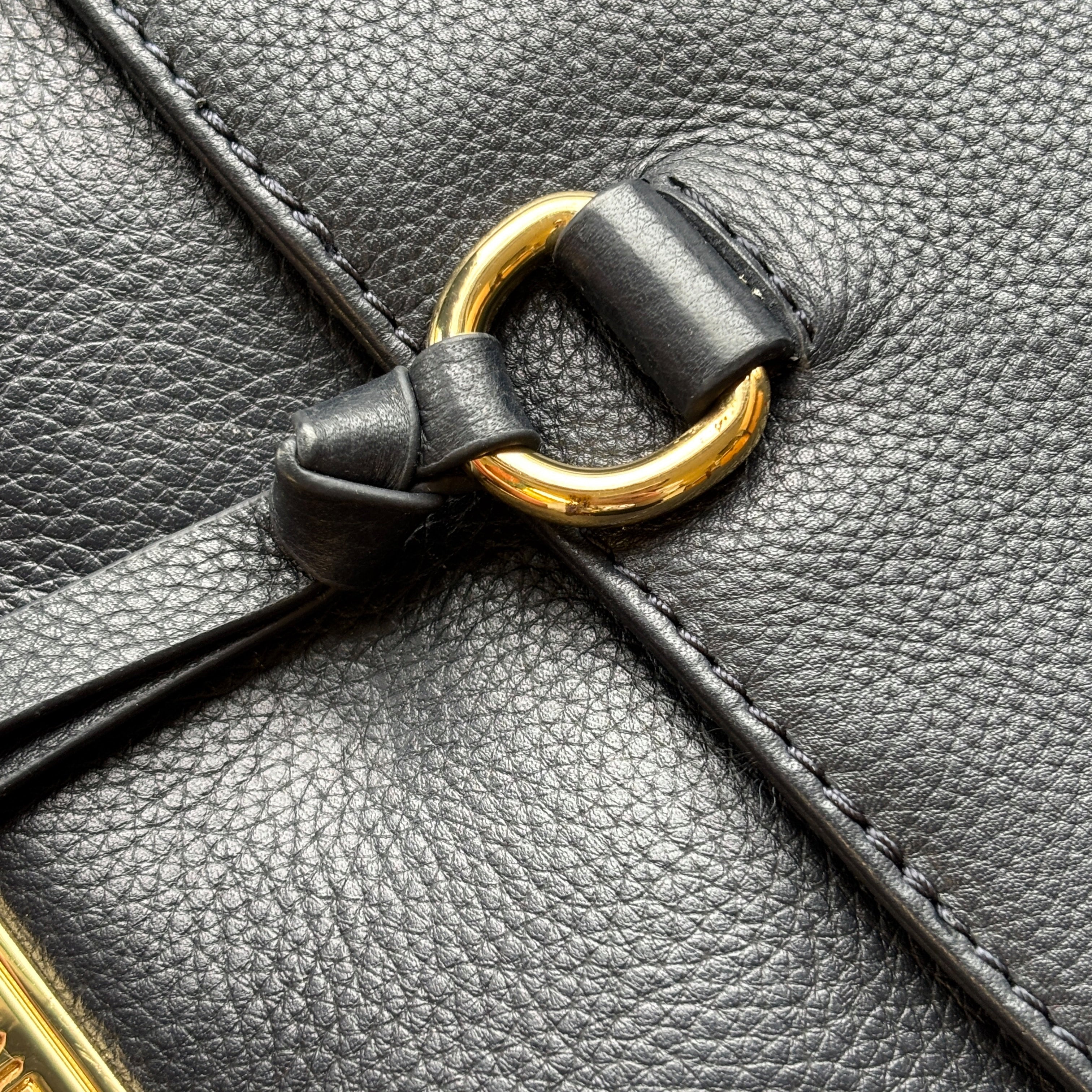 Navy Leather Cross Body Shoulder Bag
