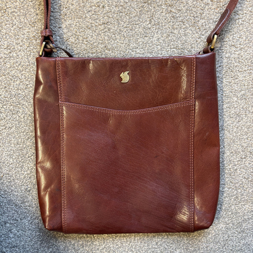 Large Brown Leather Cross Body Shoulder Bag