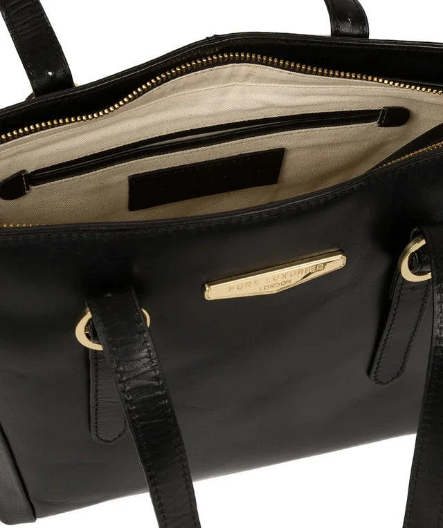Large Black Leather Shoulder Bag, Leather Tote