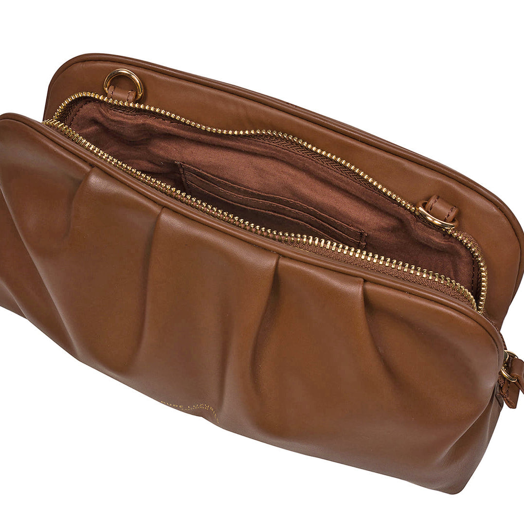 Brown Leather Shoulder Bag, Clutch Bag