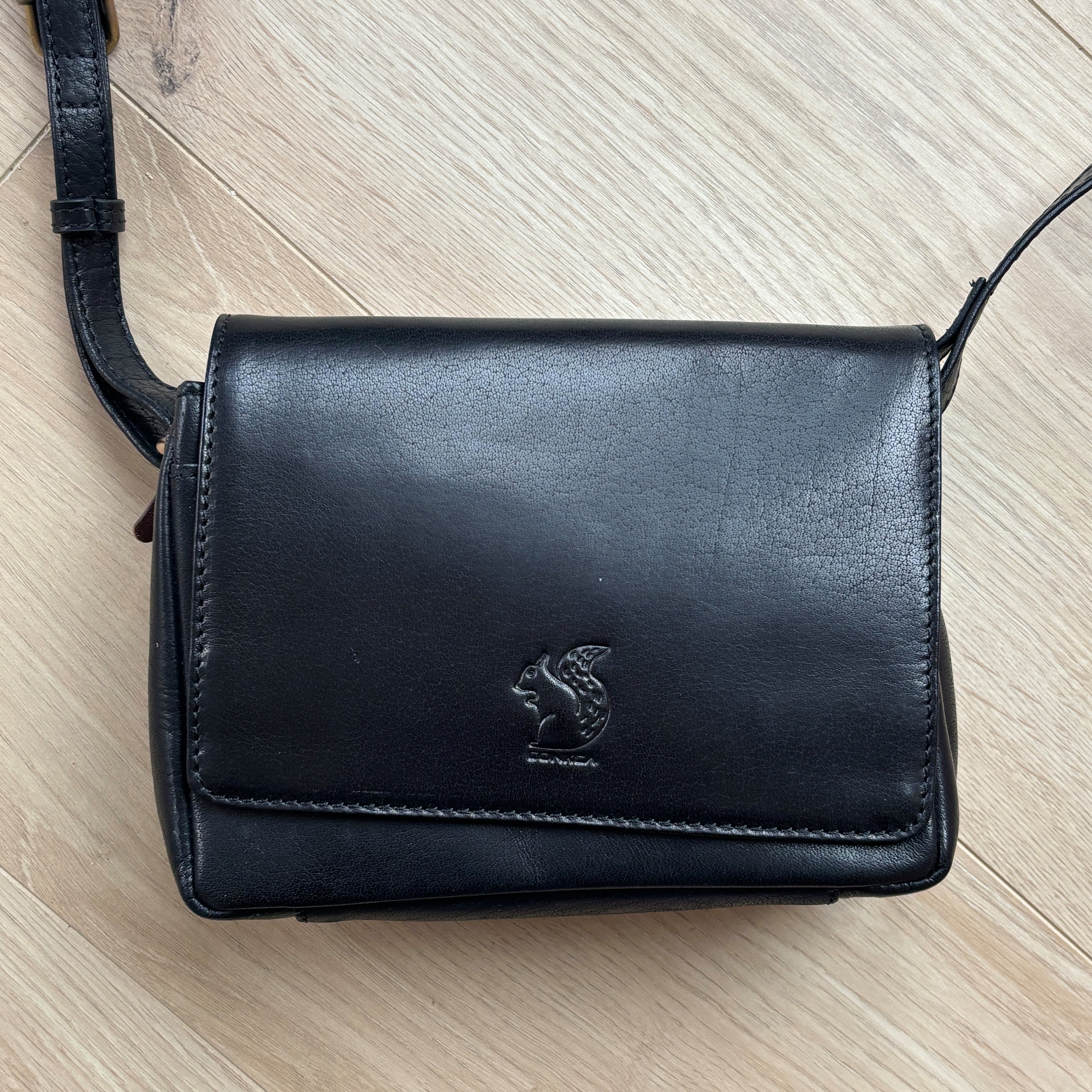 Small Black Leather Cross Body Bag, Shoulder Bag