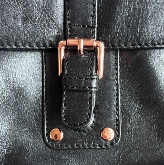 Black Leather Crossbody Bag