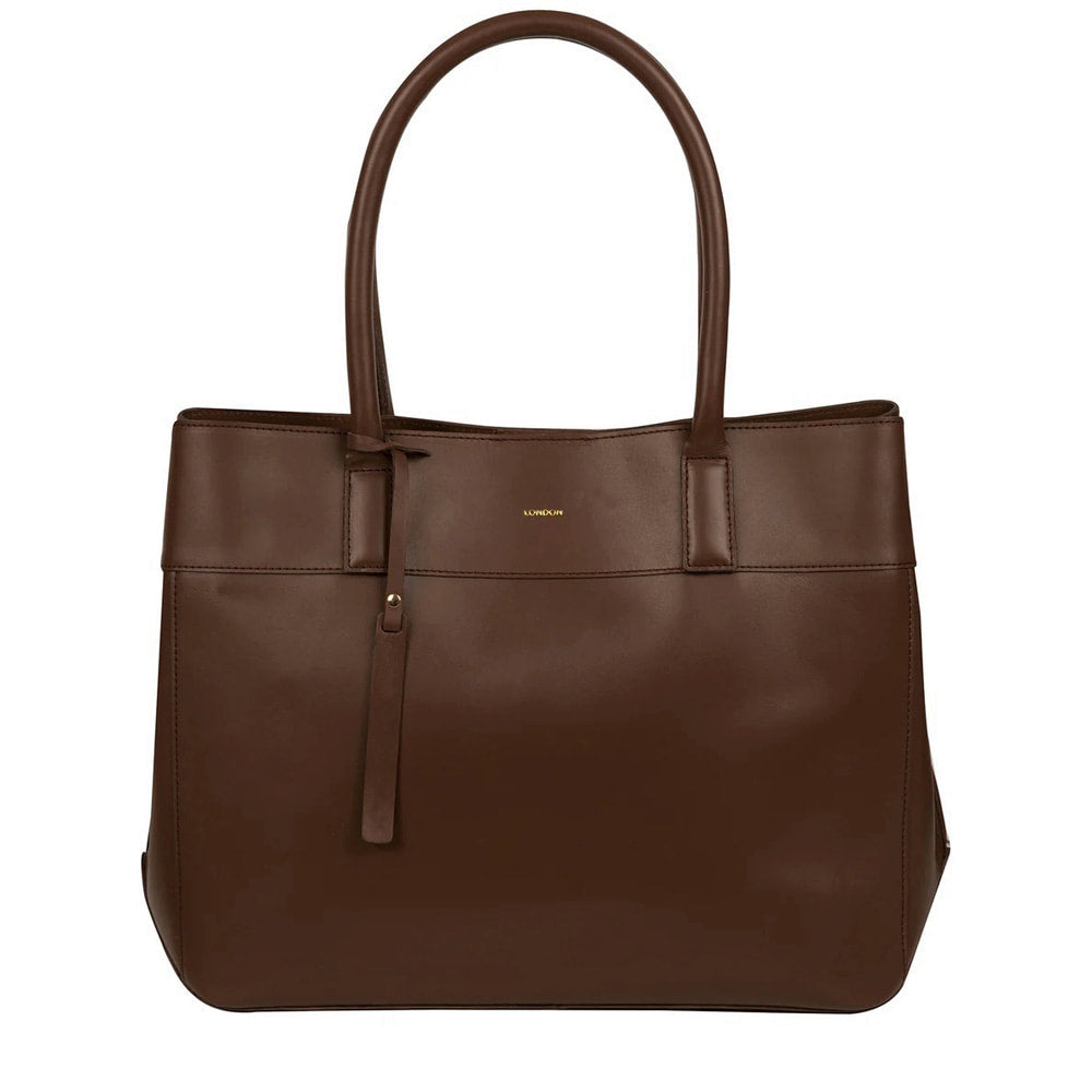Brown Leather Eco Shoulder Bag, Tote Bag