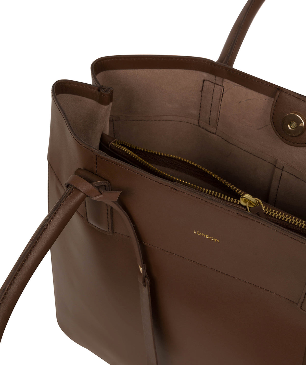 Brown Leather Eco Shoulder Bag, Tote Bag