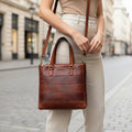 Rowallan Tan Leather Shoulder Bag, Tote Bag