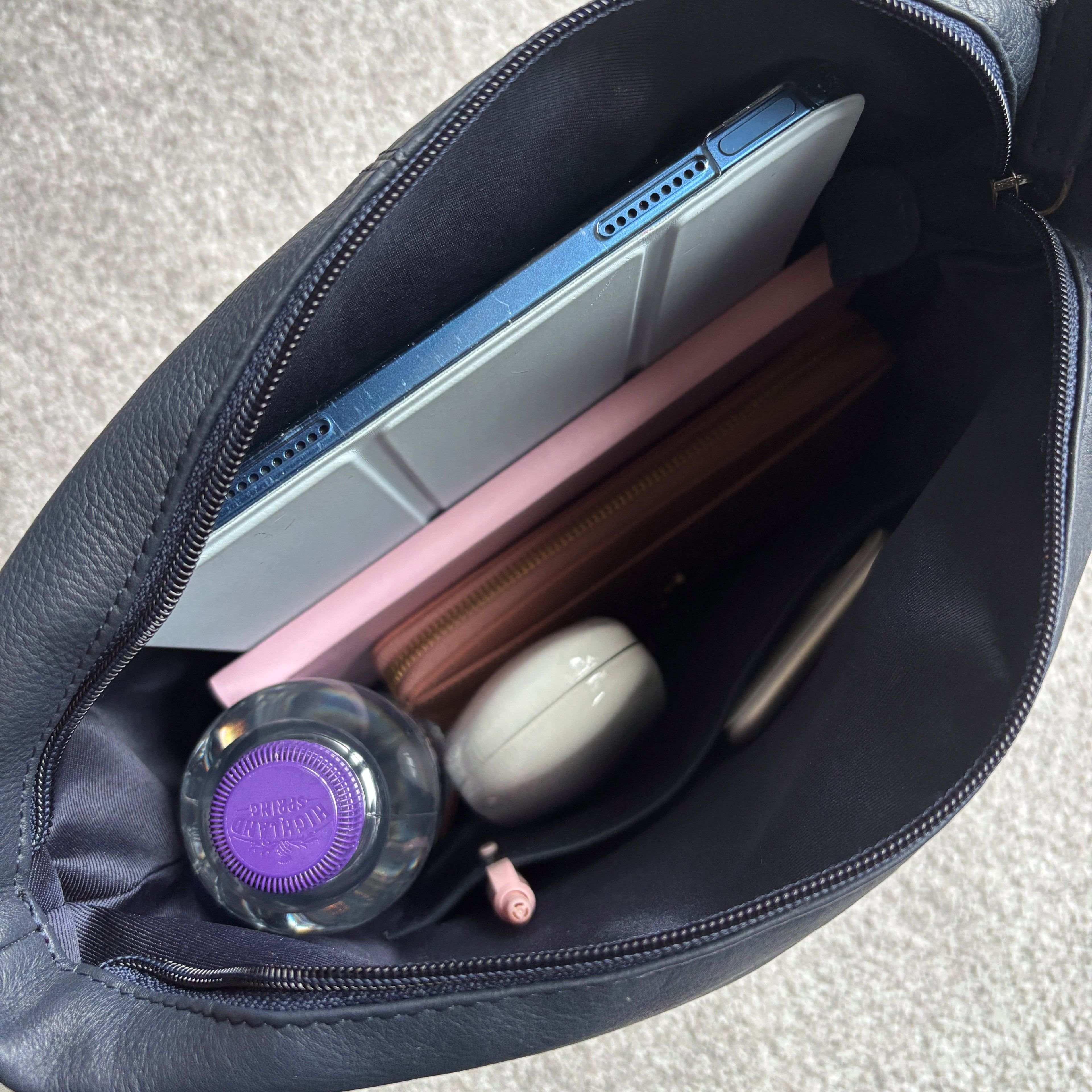 Rowallan Navy and Tan Handbag, Cross Body Bag, Shoulder Bag
