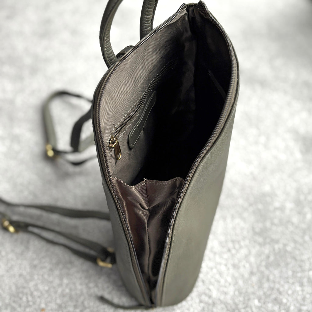 Rowallan Women's Green Leather Backpack
