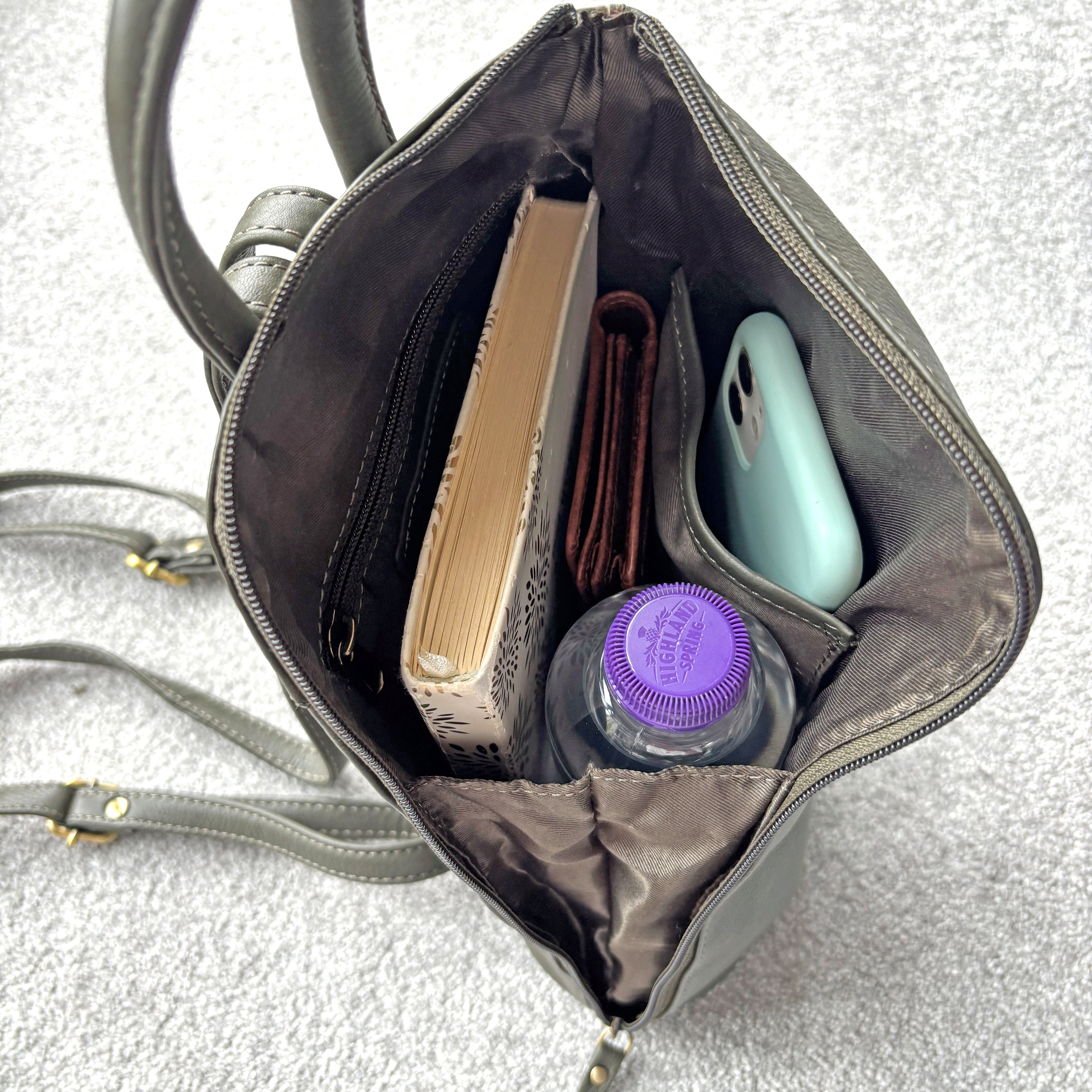 Rowallan Women's Green Leather Backpack