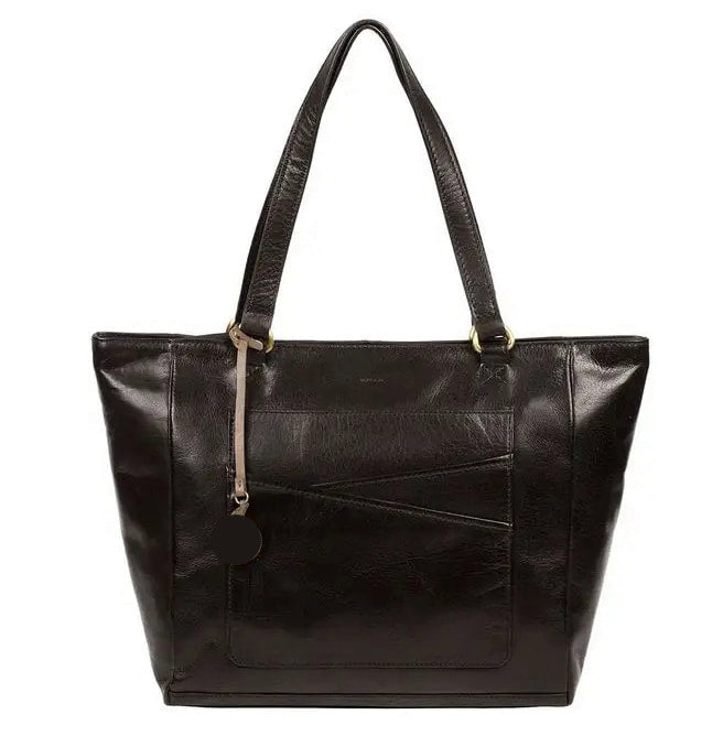Large Black Leather Tote Bag