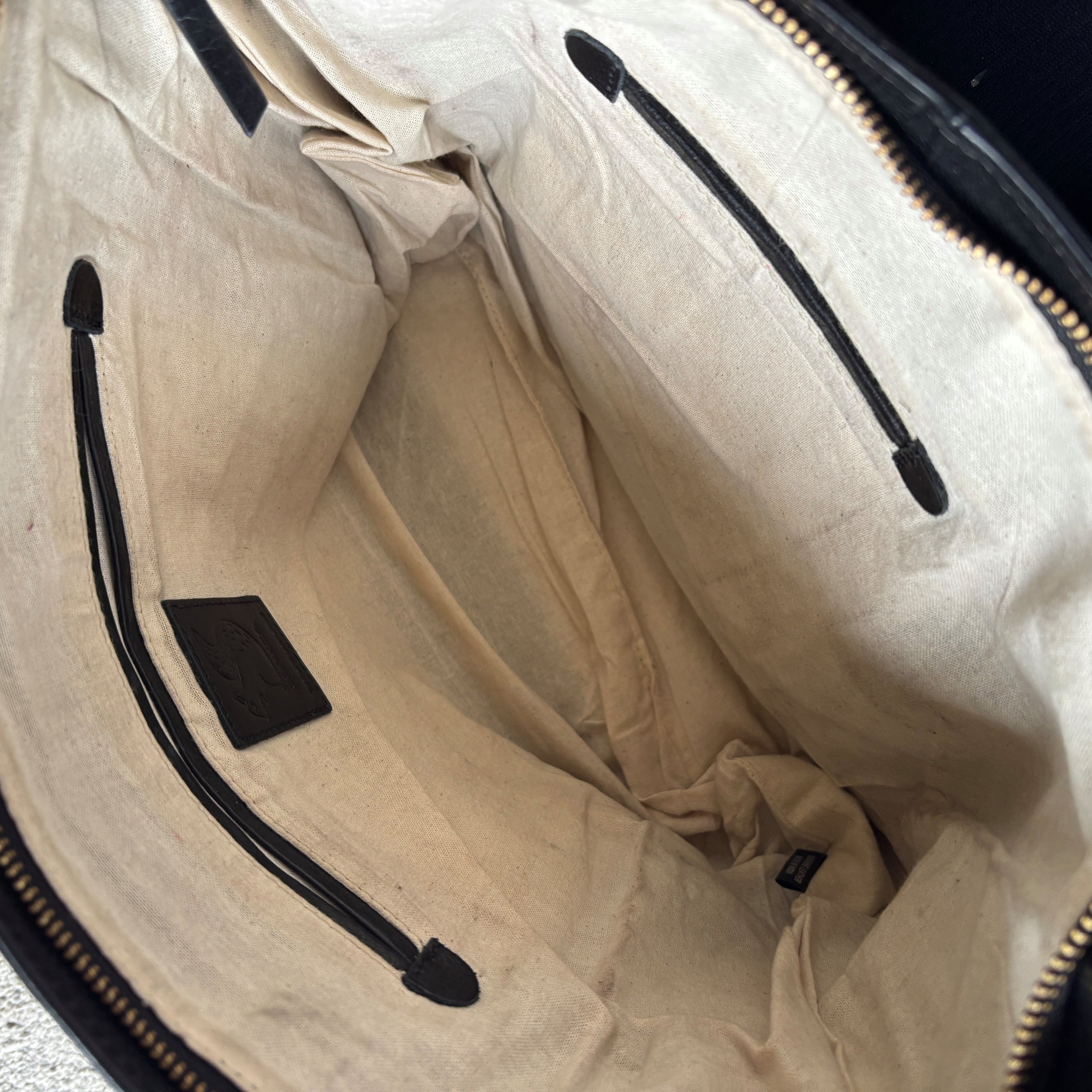 Large Black Leather Tote Bag