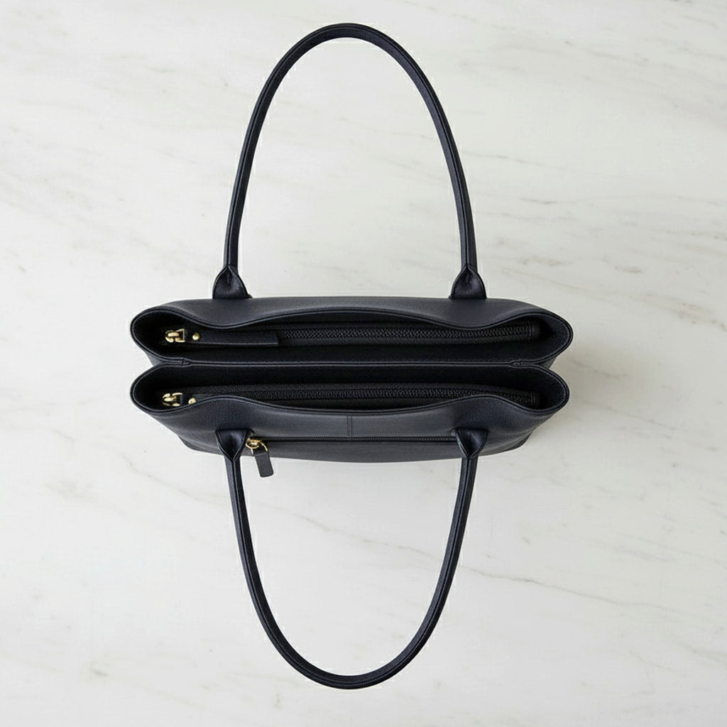 Rowallan Navy Leather Shoulder Bag