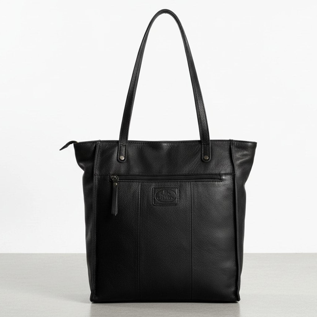 Rowallan Large Black Leather Shoulder Bag