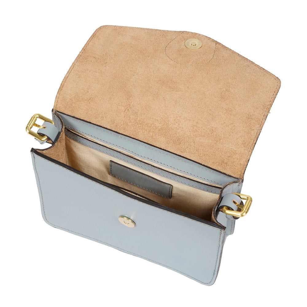 Small Blue Leather Shoulder Bag, Clutch Bag, Cross Body Bag